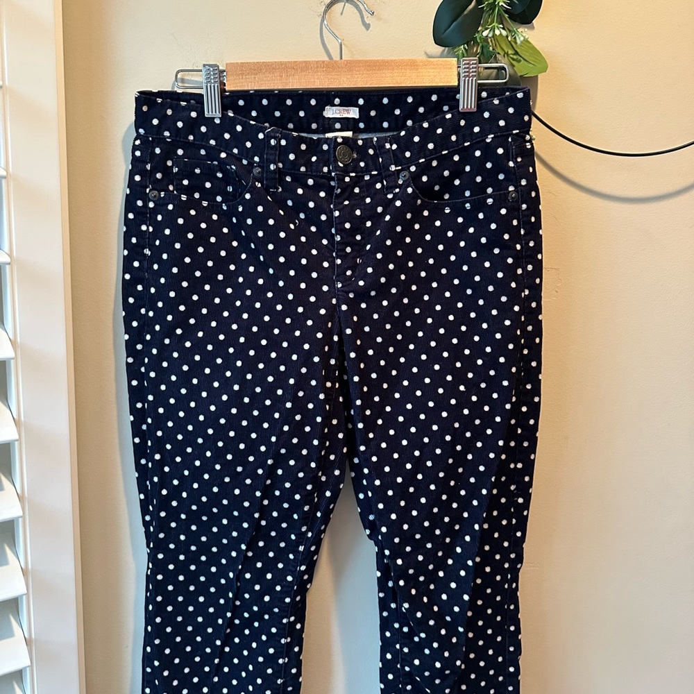 J. Crew Navy and White Polka Dot Pants - Picture 2 of 9